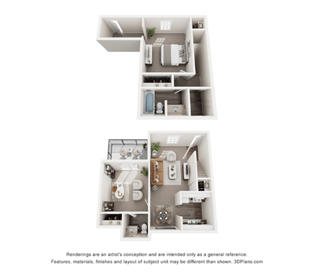 Floor plan for 1 bed, 1 bath, 900 sqft